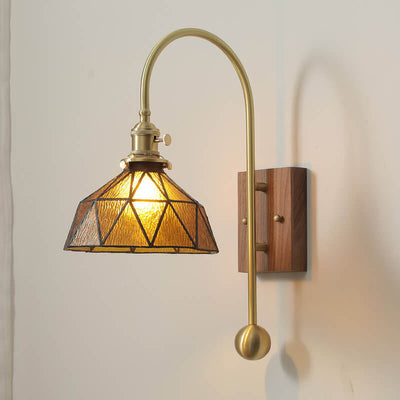 Modern Japanese Vintage Brass 1-Light Wall Sconce Lamp