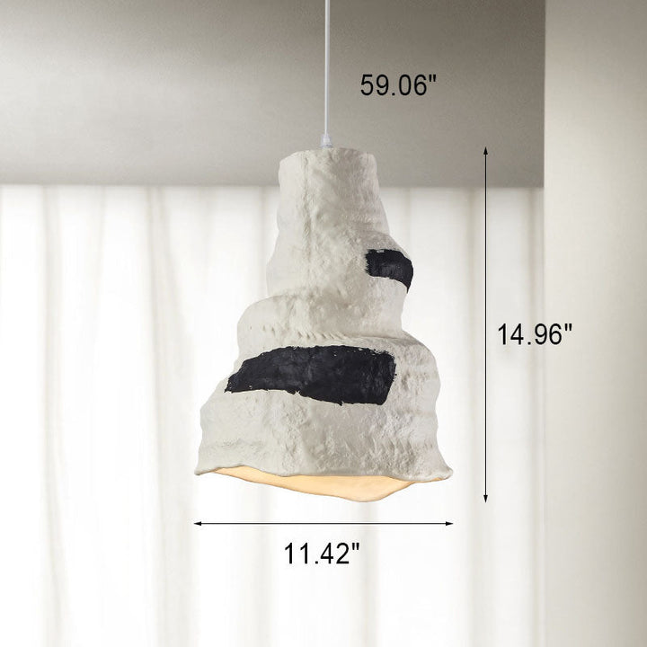 Lampe suspendue japonaise à 1 lumière Wabi-sabi blanc pur 