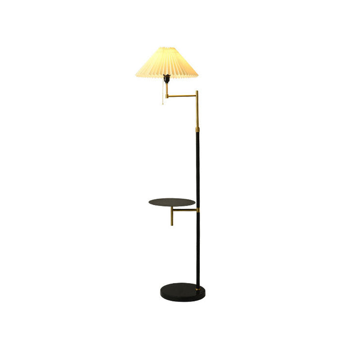Nordic Light Luxus-Plissee-Stoff-Marmor-Stehlampe mit 1 Licht