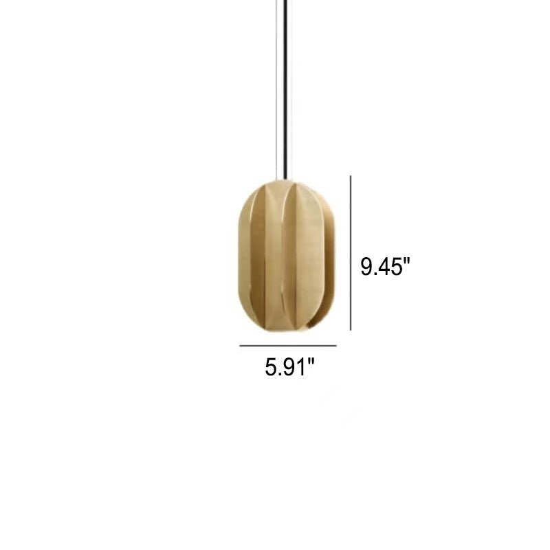 Modern Light Luxury Wrought Iron Copper Lantern 1-Light Pendant Light