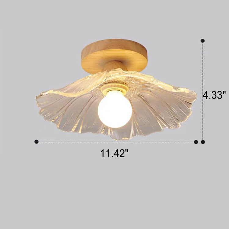 Lustre semi-encastré 1 lumière en verre simple japonais 