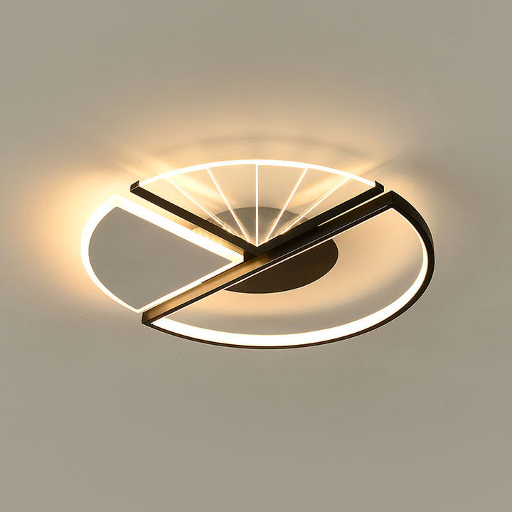 Moderne minimalistische geometrische Formen Schwarz Weiß Eisen LED Deckenleuchte 