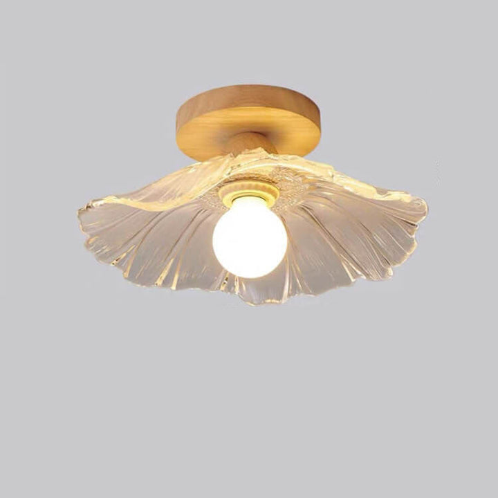 Lustre semi-encastré 1 lumière en verre simple japonais 