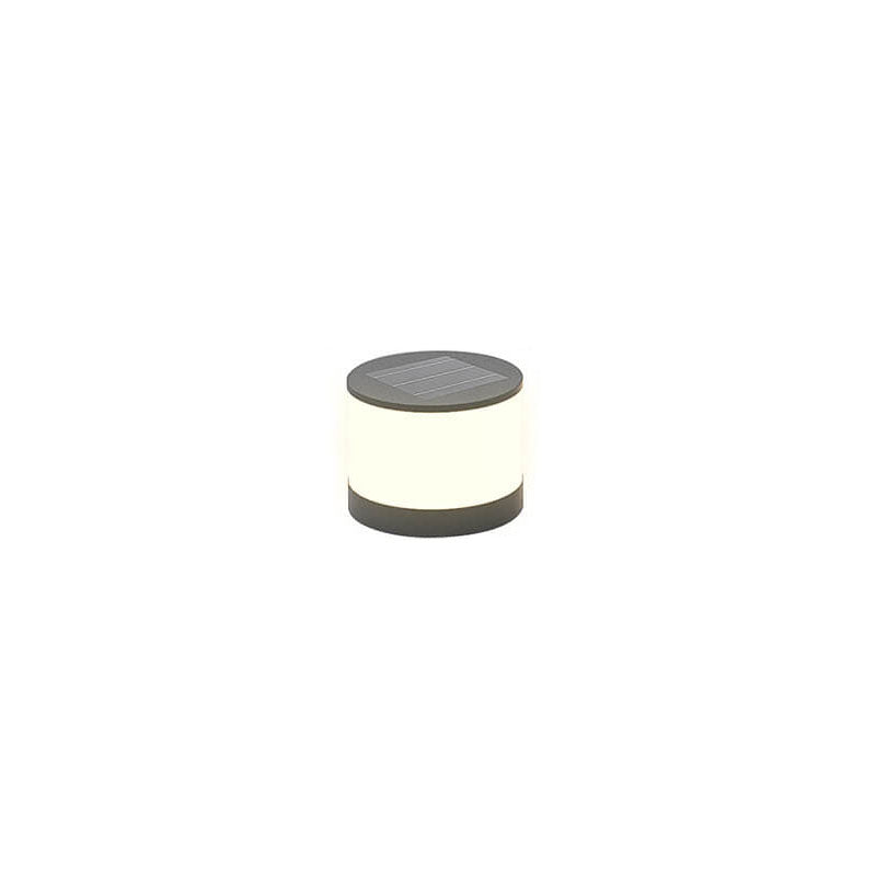Modern Minimalist Solar Outdoor Round Column Post Head LED Waterproof Landscape Light for Garden