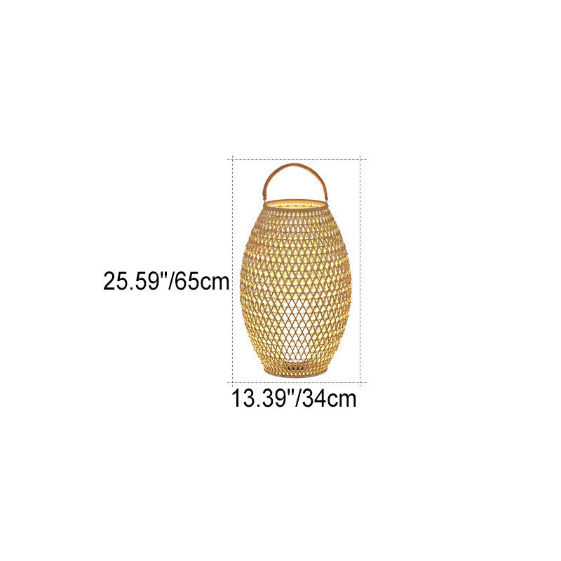 Outdoor Bamboo Weaving Portable Waterproof 1-Light Garden Landscape Light