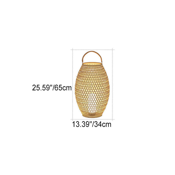 Outdoor Bamboo Weaving Portable Waterproof 1-Light Garden Landscape Light
