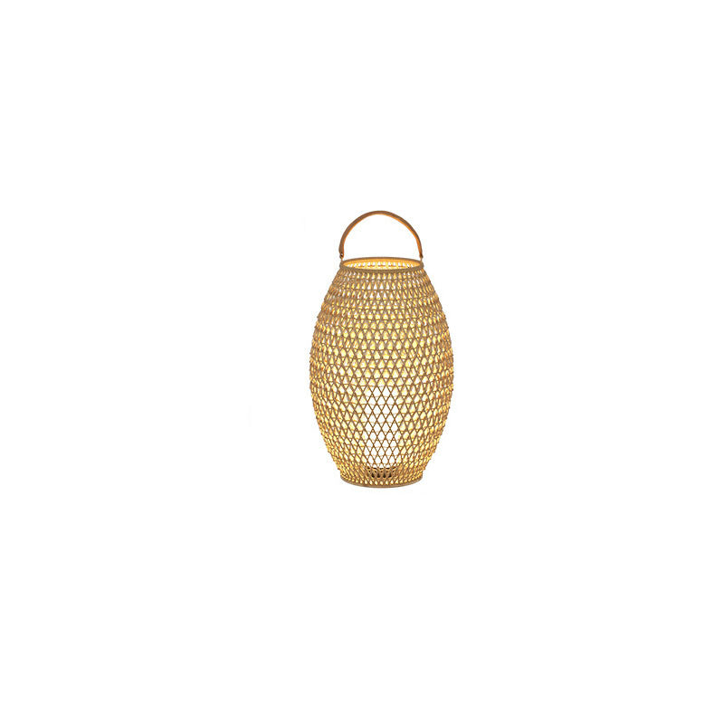 Outdoor Bamboo Weaving Portable Waterproof 1-Light Garden Landscape Light