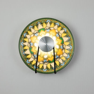 Chinese Retro Round Wrought Iron Acrylic LED Wall Sconce Lamp