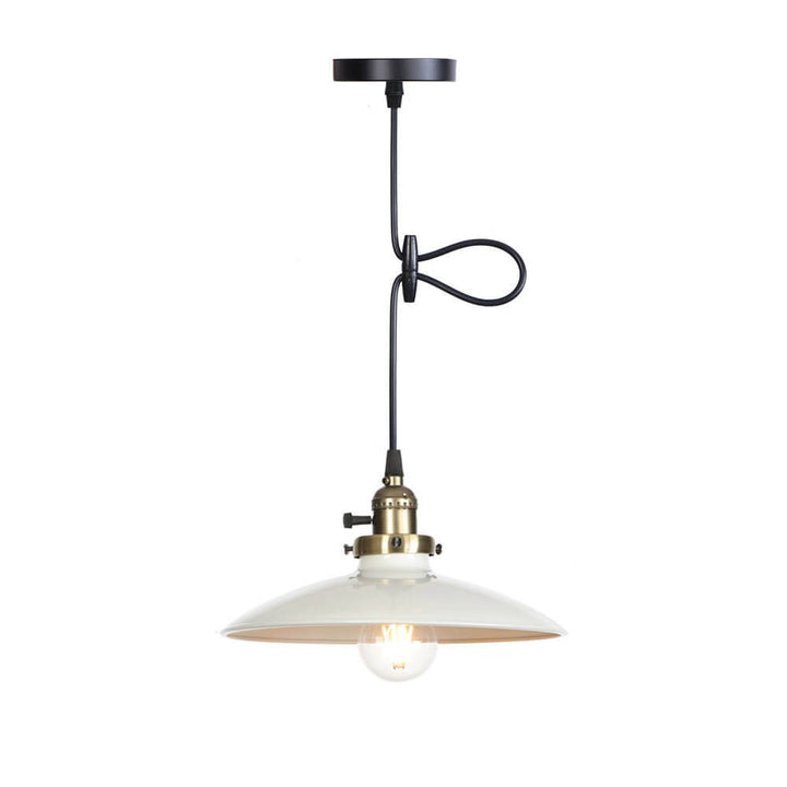 Lámpara colgante de 1 luz con pantalla de tazón multicolor de hierro industrial 