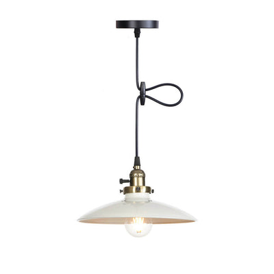 Industrial Iron Multicolor Bowl 1-Light Pendant Light