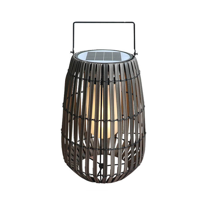 Lumière de paysage de pelouse LED solaire étanche portable en osier rustique moderne 