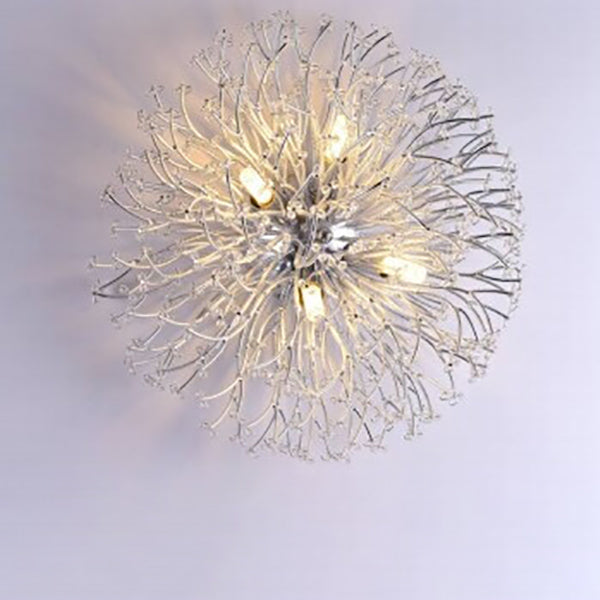 Modern Luxury Crystal Dandelion Aluminum 4-Light Wall Sconce Lamp