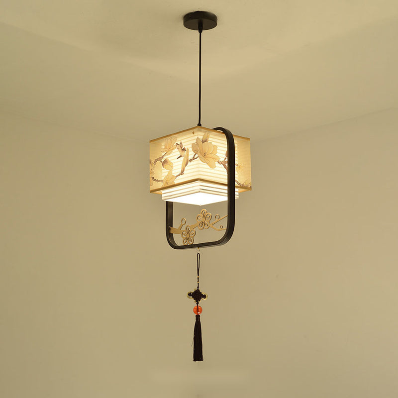 New Chinese Style Flower And Bird 1-Light Pendant Light