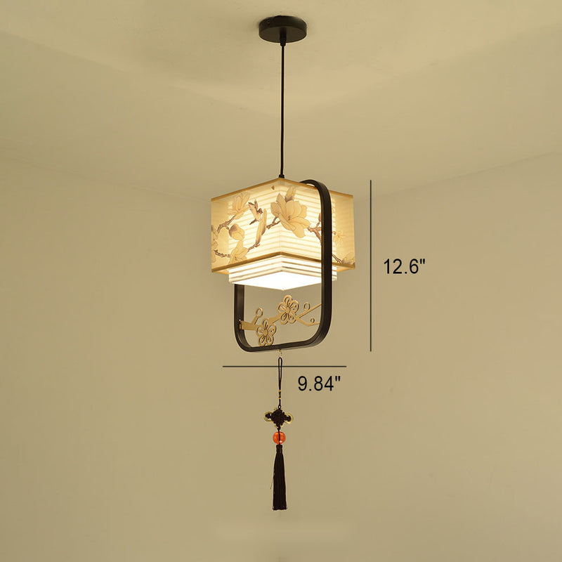 New Chinese Style Flower And Bird 1-Light Pendant Light