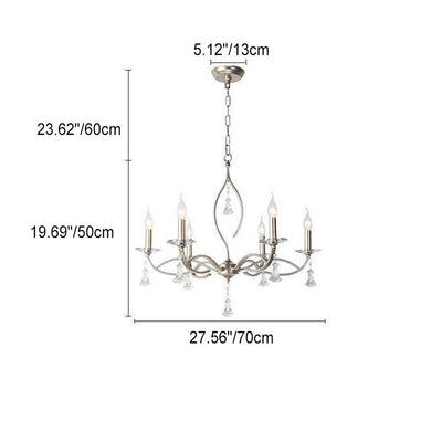 Light Luxury Iron Frame Candelabra Crystal 3/6/8/10/15-Light Chandelier