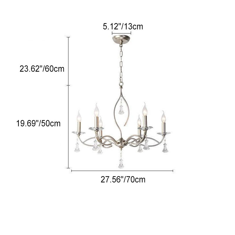 Light Luxury Iron Frame Candelabra Crystal 3/6/8/10/15-Light Chandelier