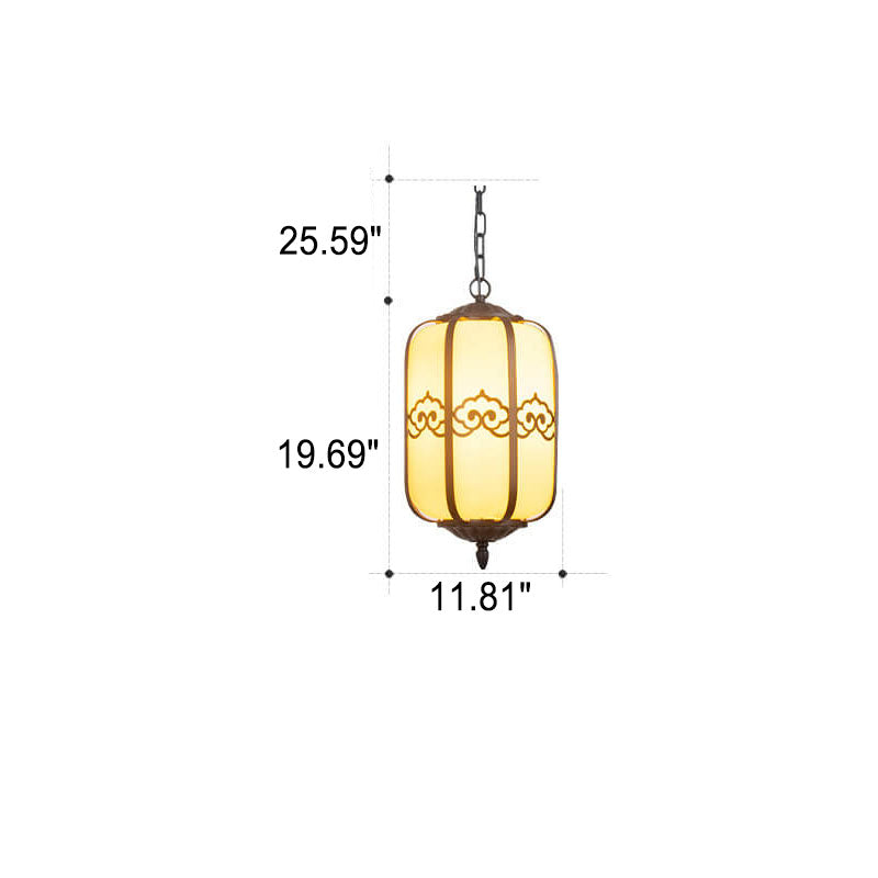 Moderne chinesische Marmorlaterne im Freien wasserdichte 1-Licht-Pendelleuchte 