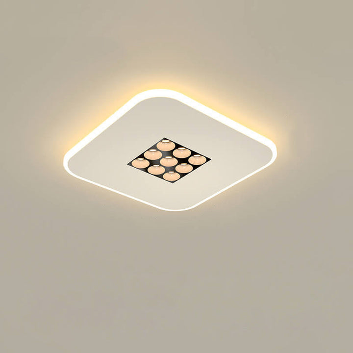 Lumière LED encastrée au design moderne et créatif avec double cercle/carré 
