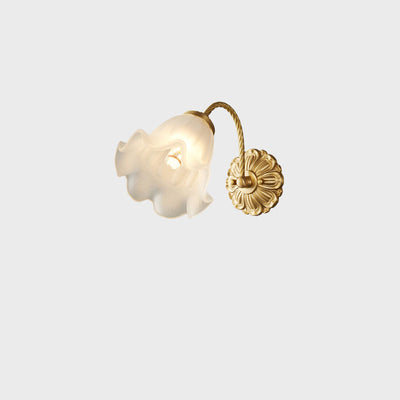 Applique murale Nordic Full Brass Glass Flower à 1 lumière 