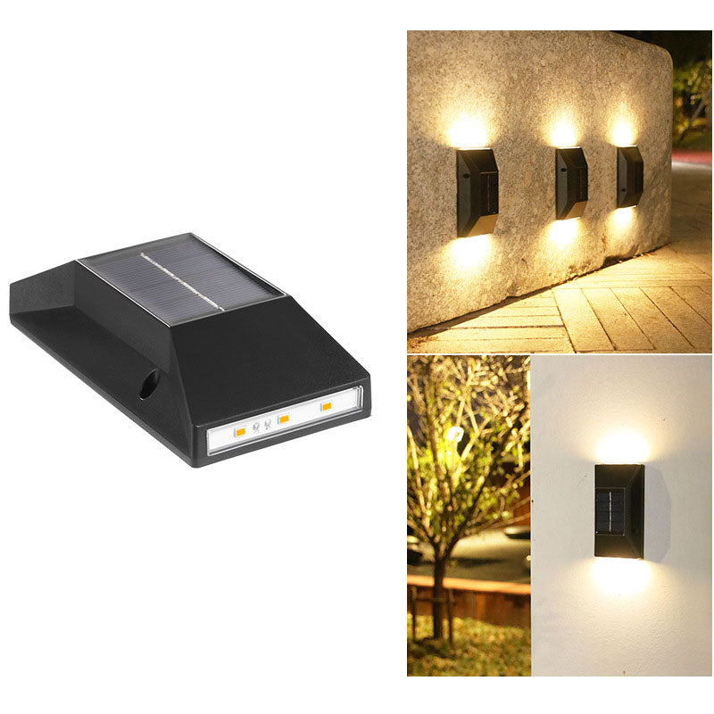 Modern Up Down Luminous Solar LED Outdoor Waterproof Garden Landscape Wall Sconce Lamp