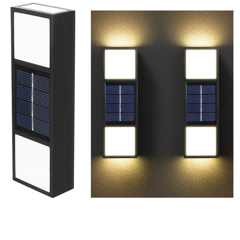 Simple Solar Rectangular Outdoor Waterproof Fence LED Wall Sconce Lamp