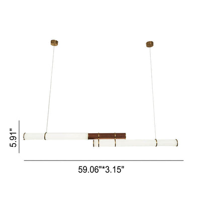 Nordic Minimalist Long Column Linear LED Island Light Chandelier