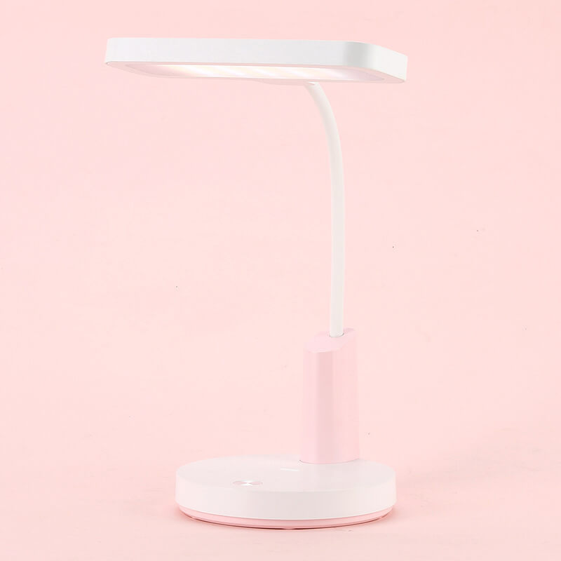 Modern Minimalist Plastic Long Shade Round Base Touch Charging LED Desk Lamp for Bedroom