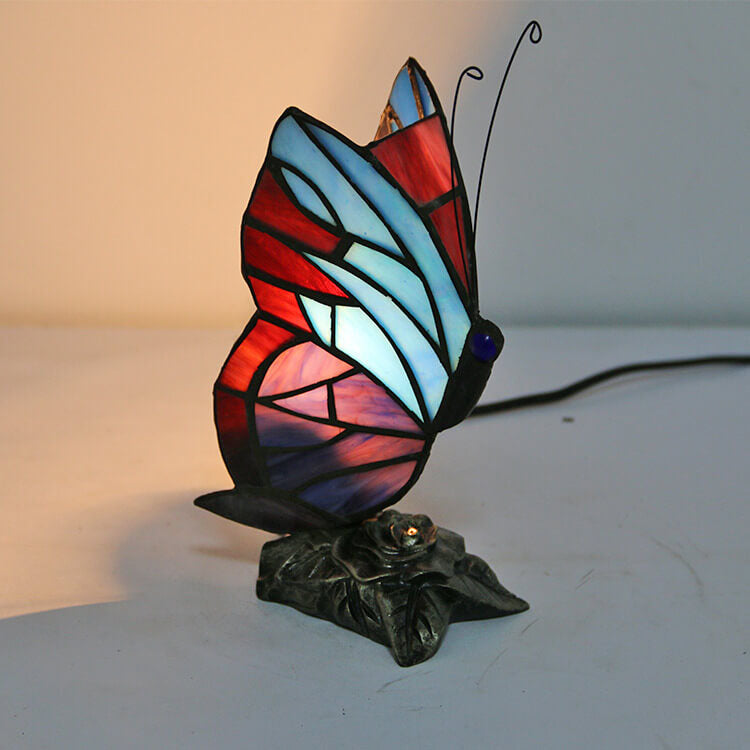 Tiffany Glas Schmetterlingsform Nachtlicht 1-Licht Tischlampe 