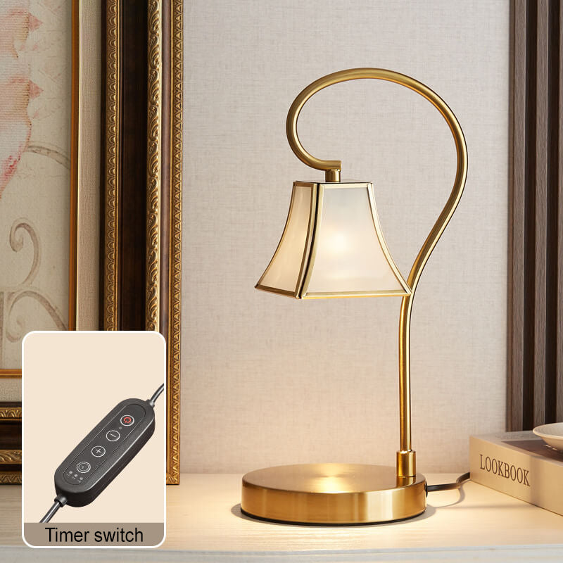 Lámpara de Mesa de 1 Luz de Cera Derretida de Aromaterapia de Vidrio de Hierro Cuadrangular de Lujo Moderno 