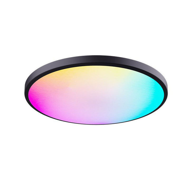 Moderne minimalistische runde RGB-LED-Deckenleuchte aus PP und PMMA mit Fernbedienung und Dimmfunktion für stimmungsvolle Beleuchtung im Wohnzimmer &amp; Schlafzimmer 