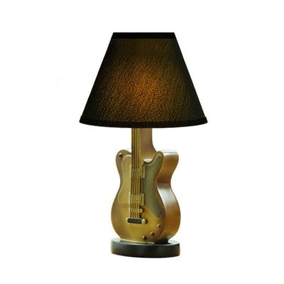 Cartoon Creative Fabric Shade Guitar 1-Light Table Lamp