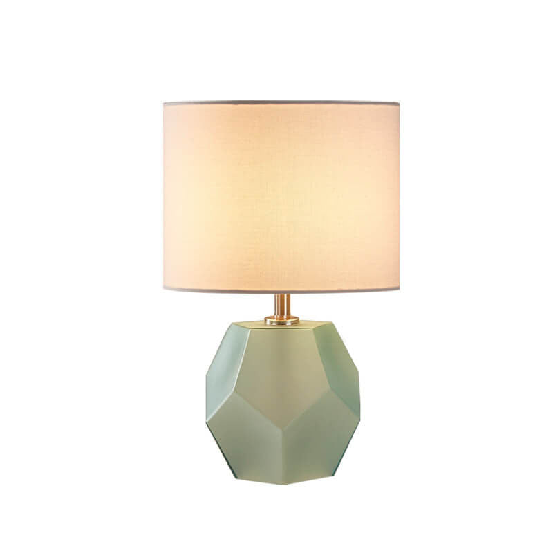 Nordic Drum Fabric Rhombus Ball Base 1-Light Table Lamp