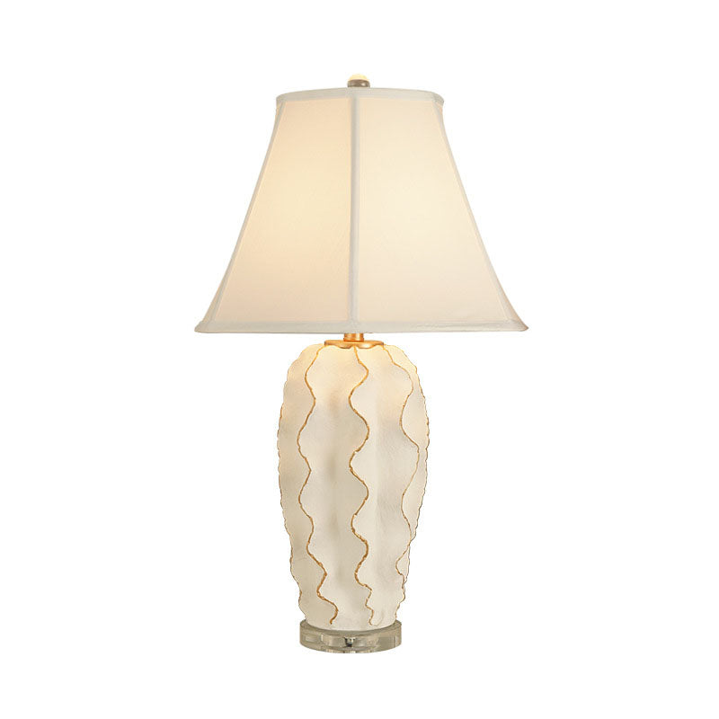 Europäische Vintage Tuch Kristall Harz 1-Licht Tischlampe 