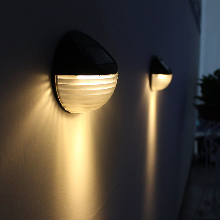Solar Halbkreis 6 LED Außen Terrasse Zaun Wandleuchte 