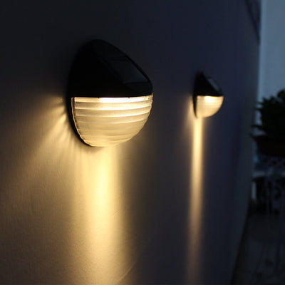 Solar Half Round 6 LED Outdoor Patio Fence Wall Sconce Lamp