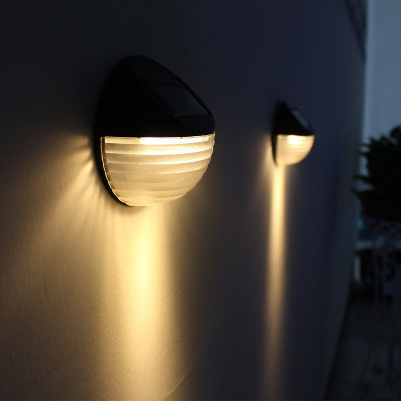 Solar Halbrunde 6 LED Außenterrasse Zaun Wandleuchte Lampe 