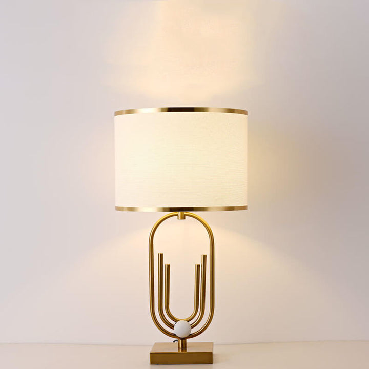Modern Minimalist Imitation Copper Cloth 1-Light Table Lamp