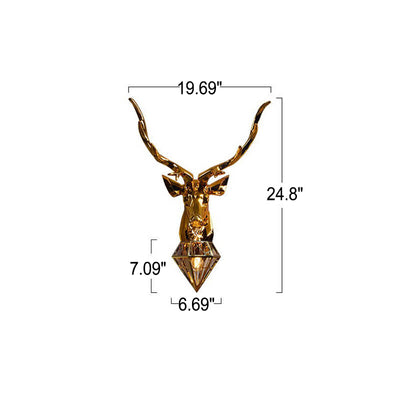 European Creative Plating Geometric Deer Head 1-Light Wall Sconce Lamp