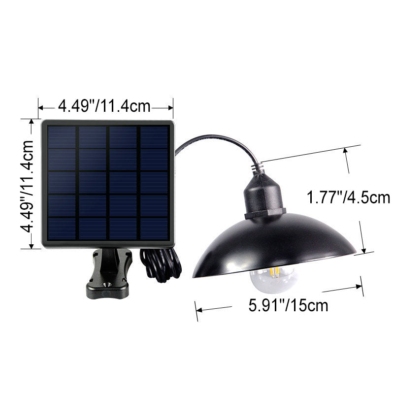 Lámpara colgante LED solar de exterior para patio, con diseño moderno minimalista de jaula geométrica en acero inoxidable y ABS 