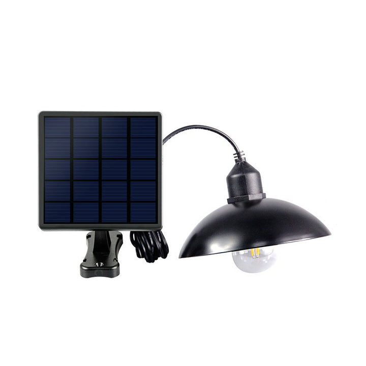 Lámpara colgante LED solar de exterior para patio, con diseño moderno minimalista de jaula geométrica en acero inoxidable y ABS 