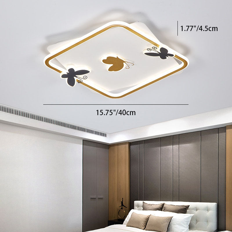 Moderne minimalistische runde quadratische Eisen-Aluminium-Acryl-LED-Deckenleuchte für das Wohnzimmer 