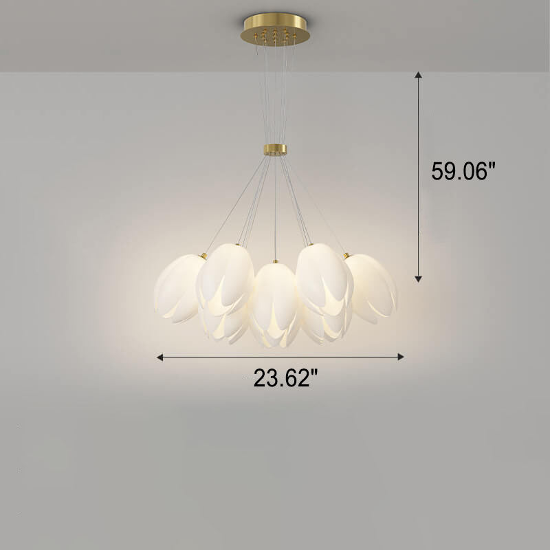 Modern Tulip Flower Shape 7/11/13 Light  Semi-Flush Mount Ceiling Light