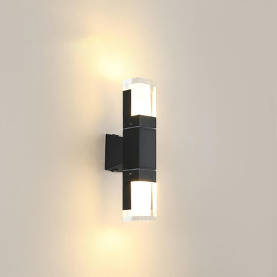 Modern Minimalist Square Column Induction Outdoor Waterproof LED Wall Sconce Lamp