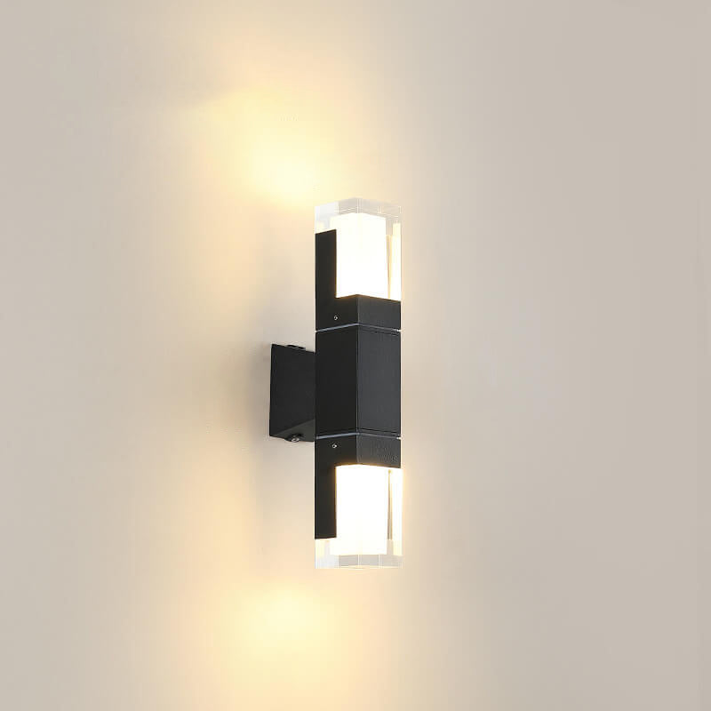 Modern Minimalist Square Column Induction Outdoor Waterproof LED Wall Sconce Lamp