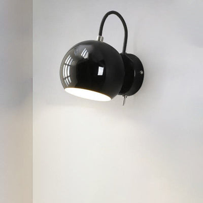 Moderne minimalistische cremefarbene runde Wandleuchte aus Eisen und Aluminium mit 1 Licht für Schlafzimmer 
