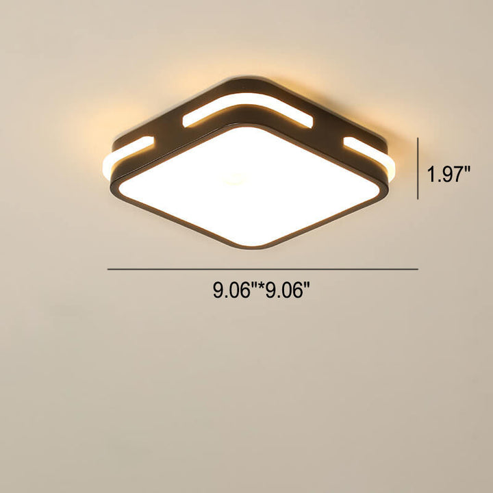 Moderne, einfache, quadratische, runde, seitlich beleuchtete LED-Deckenleuchte aus Acryl 