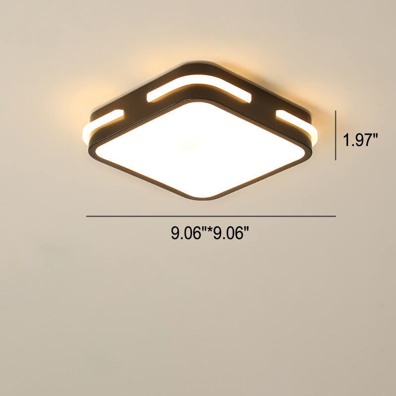 Moderne, einfache, quadratische, runde, seitlich beleuchtete LED-Deckenleuchte aus Acryl 