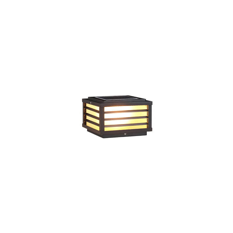 Luz de Cabeza de Poste Solar para Exteriores, Luz de Cabeza de Poste Impermeable para Patio 