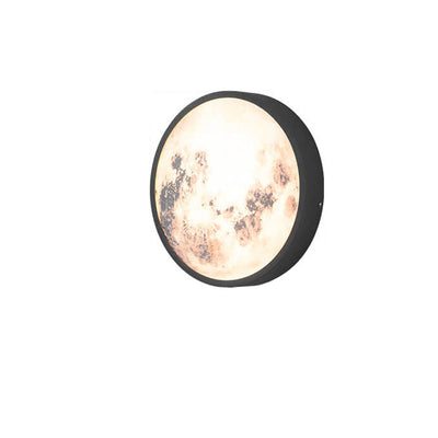 Modern Outdoor Moon Round Waterproof Wall Sconce Lamp