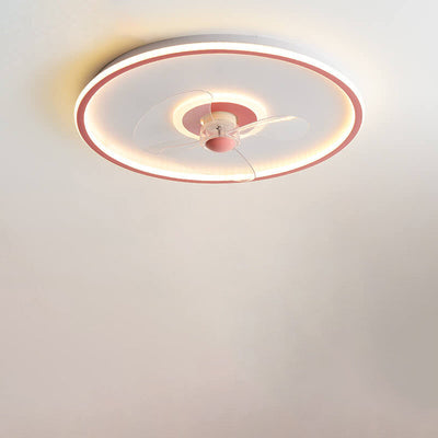 Modern Acrylic Round Minimalistic LED Flush Mount Fan Light